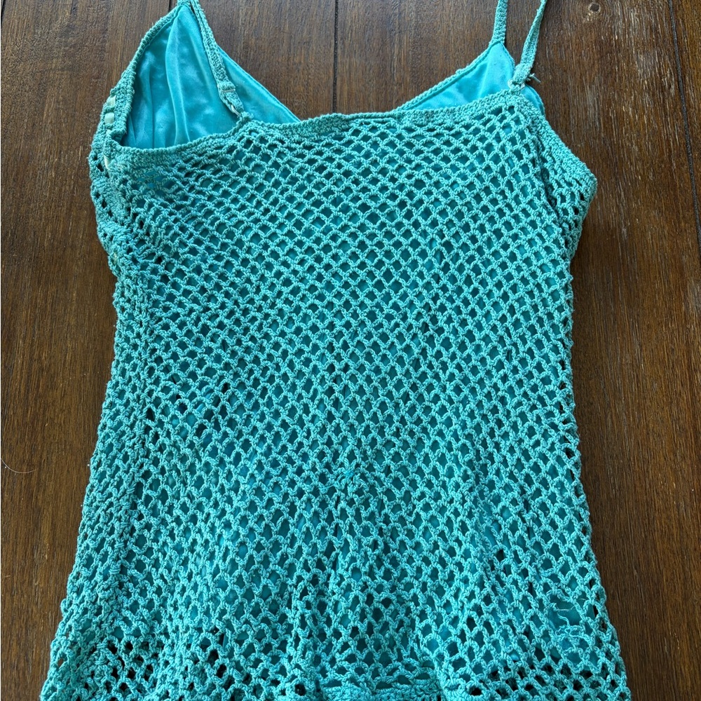 Faded Glory Turquoise Crochet Camisole